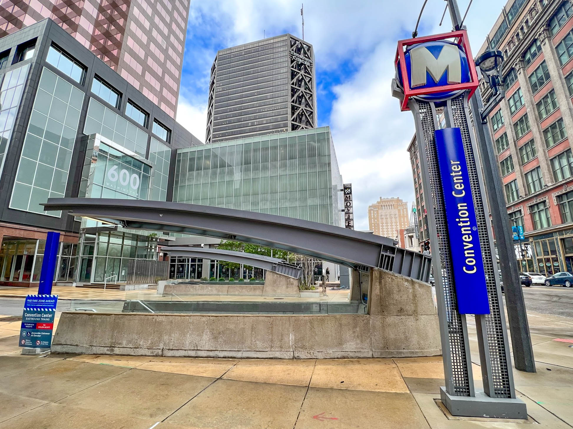 External entrance of the Convention Center MetroLink station